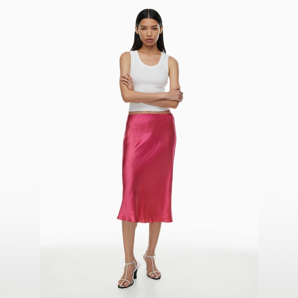 Aritzia Satin Midi Skirt